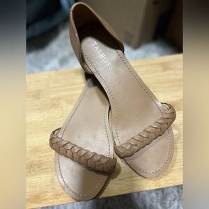 Talbots Women's Tan Leather Braided Sandals Size 6 1/2